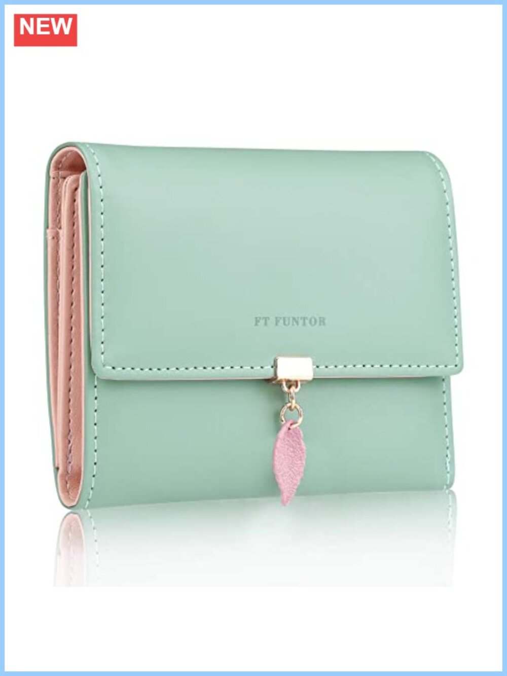 RFID Blocking Trifold Wallet Snap Zipper Closure PU Leather